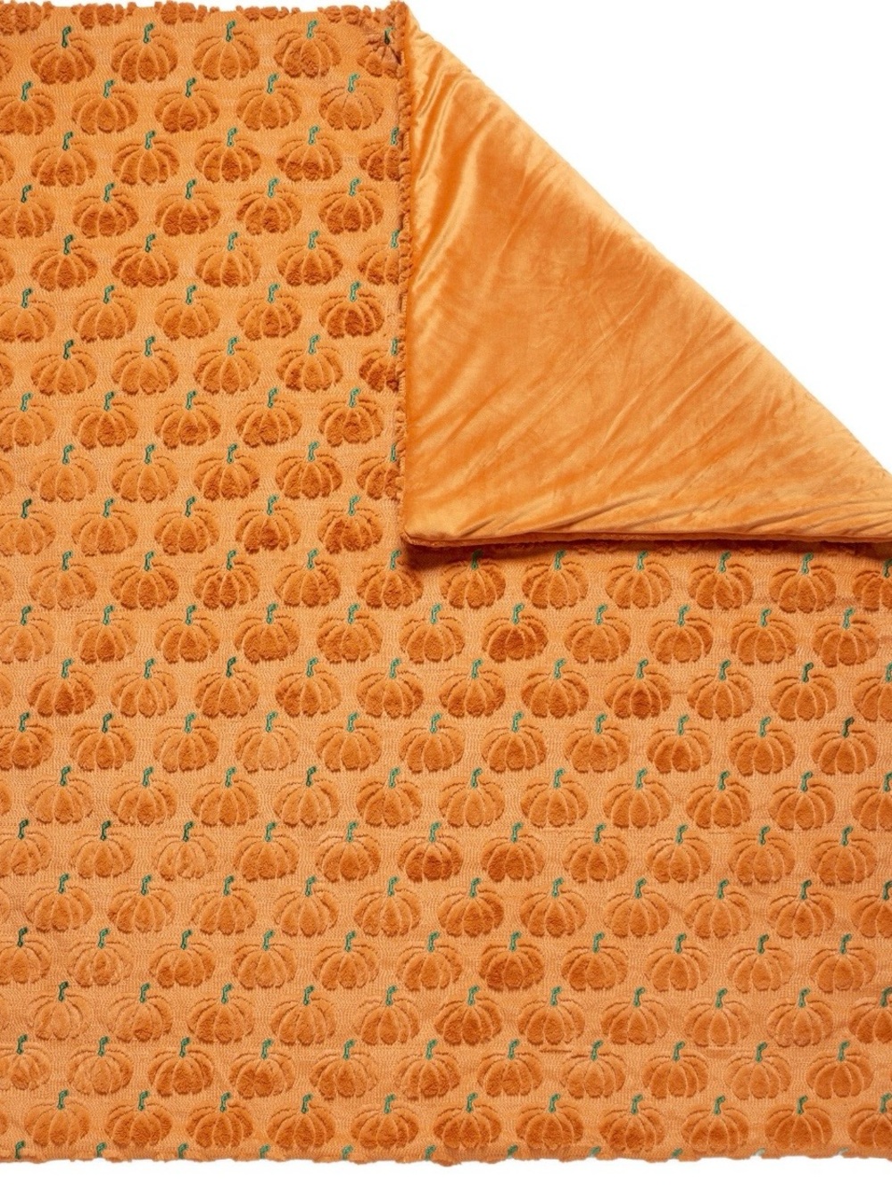 Costco - Halloween Embroidered Faux Fur Throws, set of 3- Pumpkin, Cat & Ghost - Picture 3 of 4